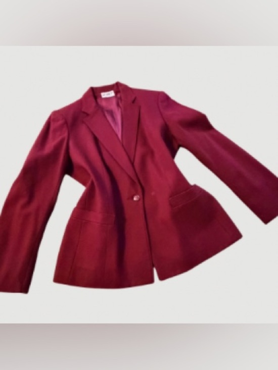 Koret Jackets & Blazers - Vintage Koret 100% Wool Blazer, Burgundy, Size 14 (Fits Modern 10/12)